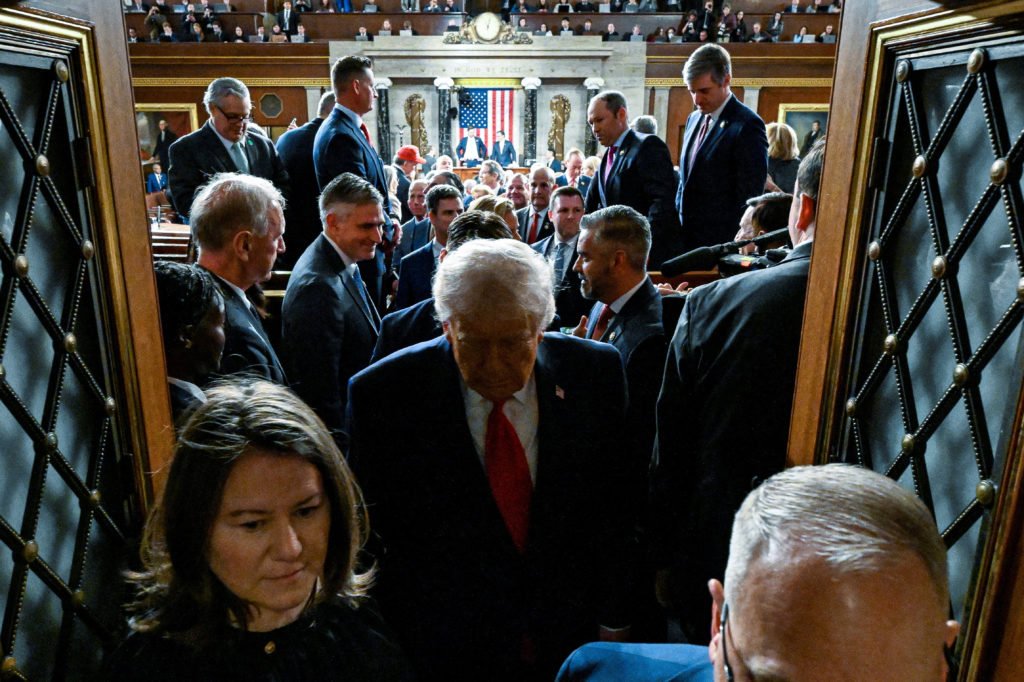 U.S. President Donald Trump delivers the State of the Union address at the U.S. Capitol in Washington D.C.