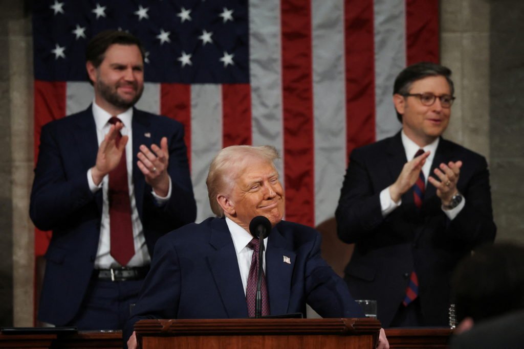 U.S. President Trump delivers a speech to a joint session of Congress