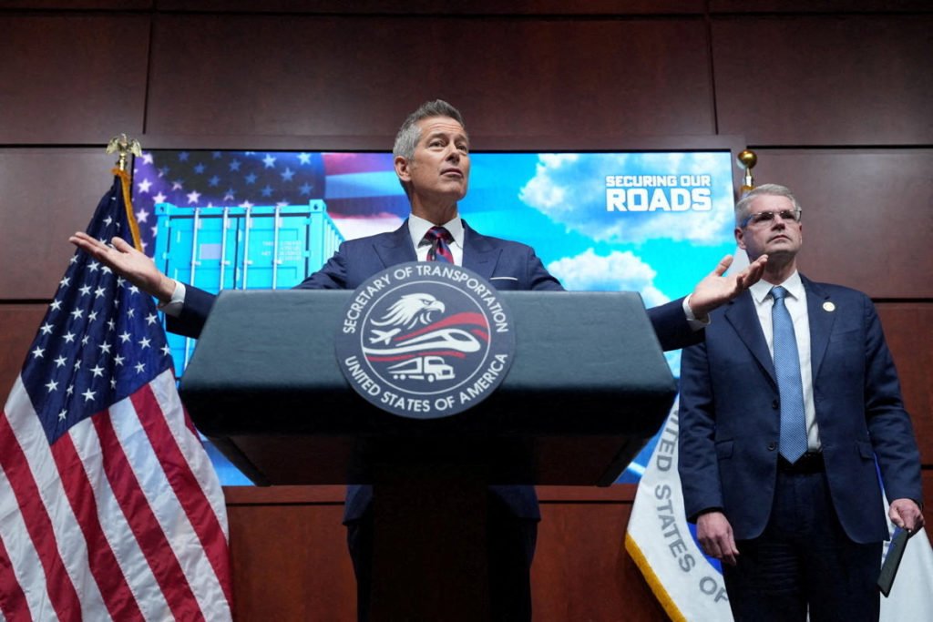 WATCH: Transportation Secretary Duffy announces English-only commercial driver's license tests