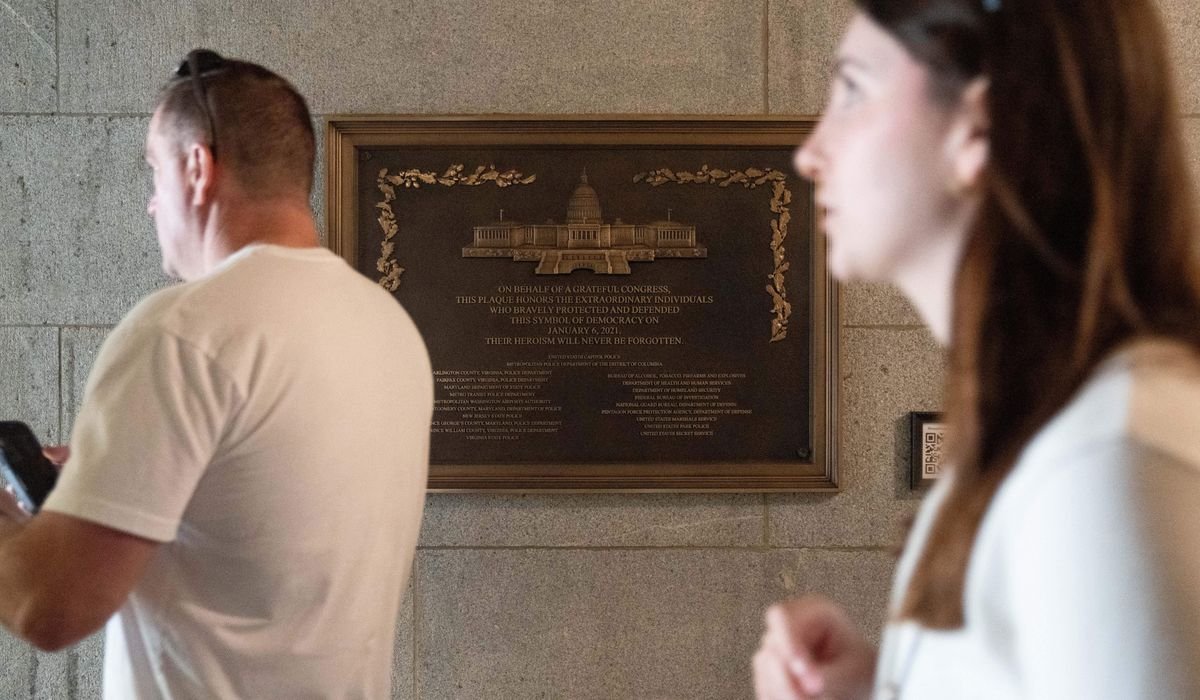 Jan. 6 memorial plaque placed at Capitol, three years after intended