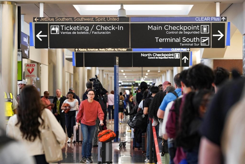 Long lines, frustrations grow at airports as DHS shutdown strains TSA staffing