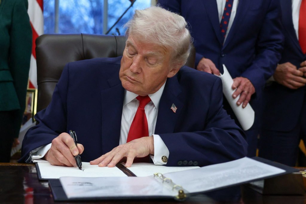 U.S. President Trump signs "Great American Recovery Initiative" executive order at the White House
