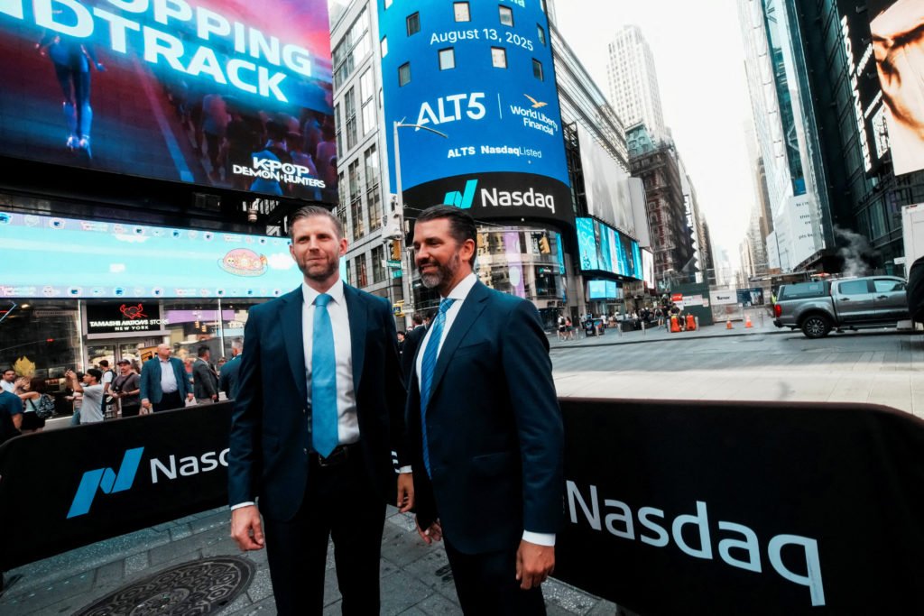 FILE PHOTO: World Liberty Financial and ALT5 Sigma at the Nasdaq Market, in New York