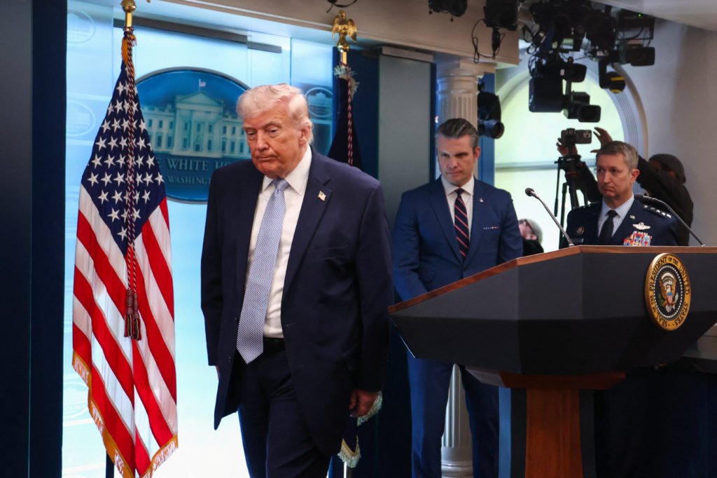U.S. President Trump holds a press conference in the briefing room at the White House