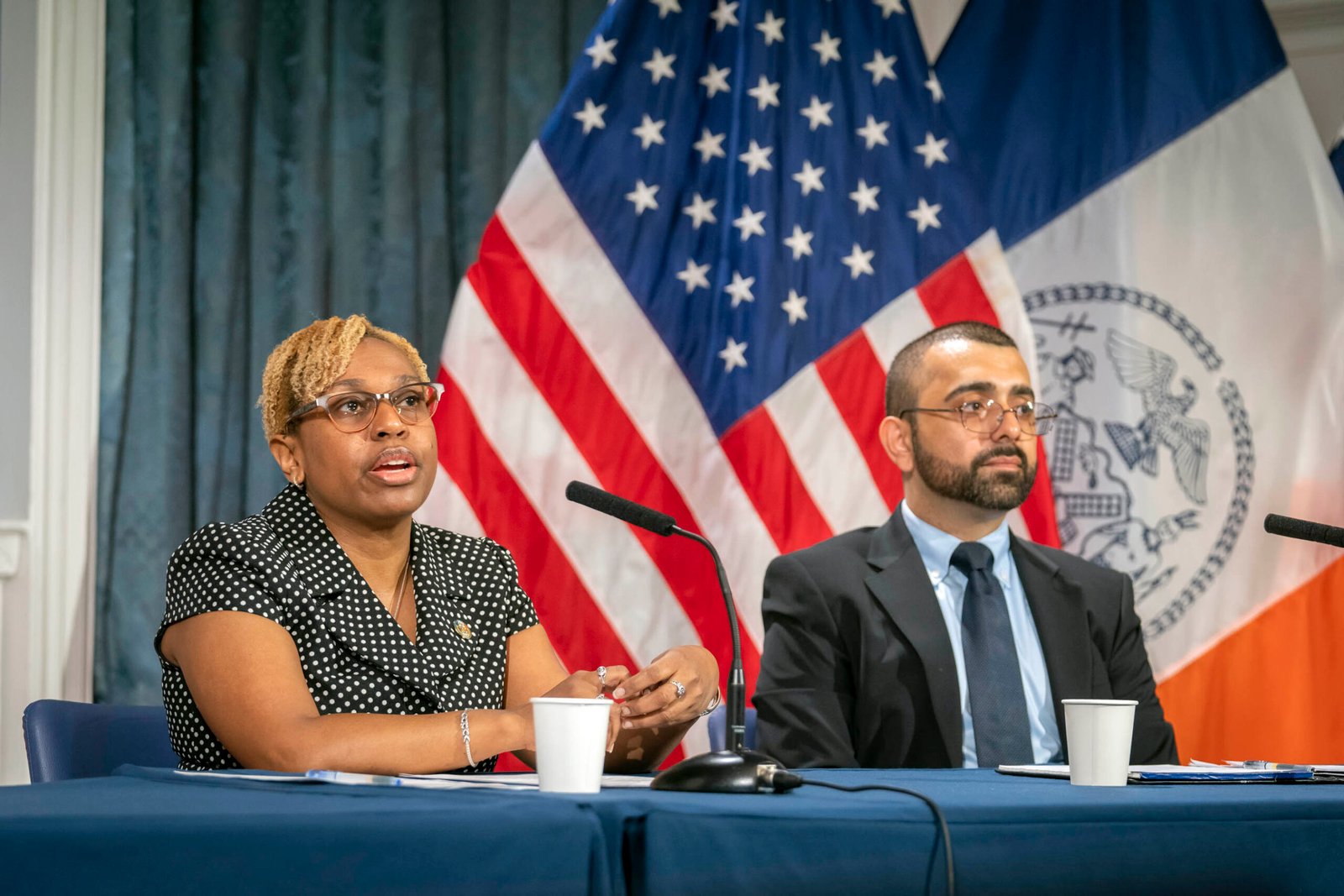 Hassan Naveed (right), former director of New York City's Office for the Prevention of Hate Crimes, is the new chief of staff to Deputy Mayor for Community Safety Renita Francois.