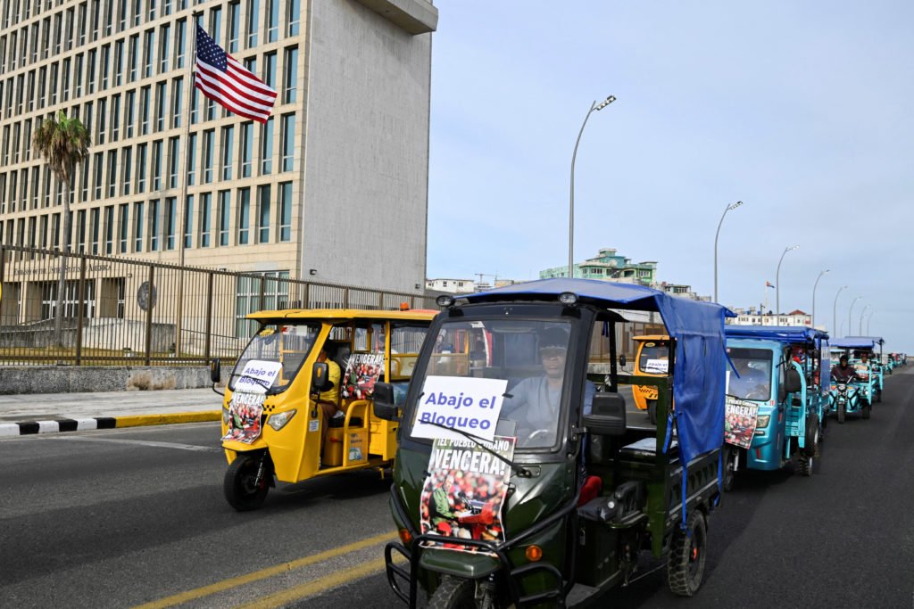 Cubans hold an anti-imperialist march in Havana