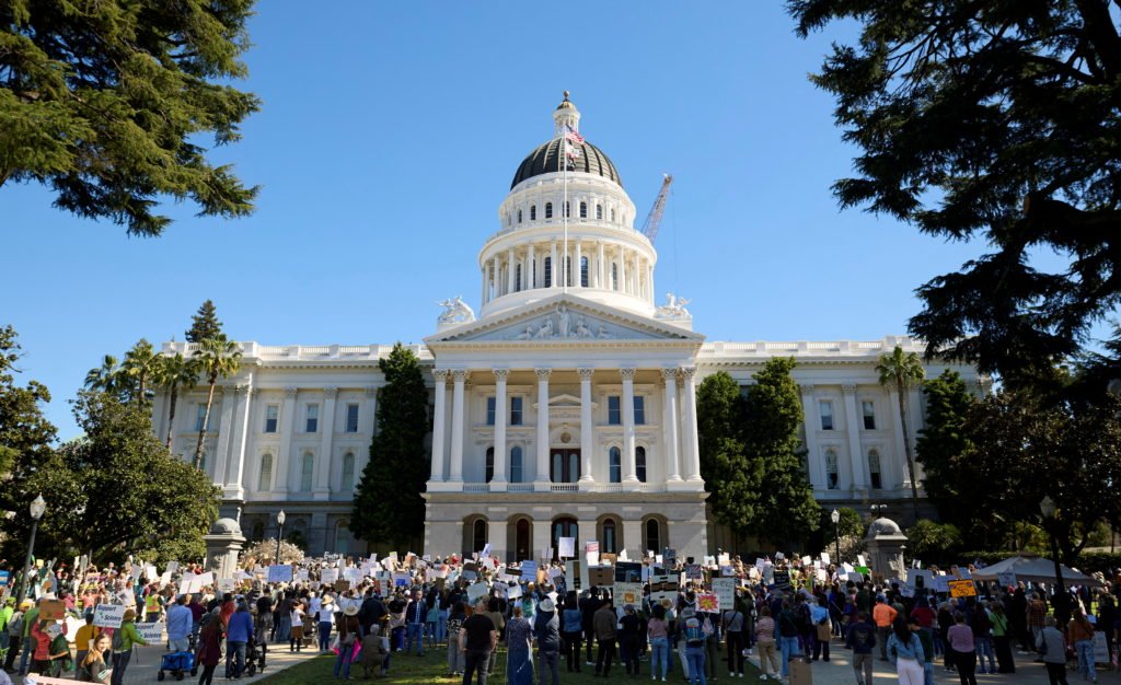 Participants at the Stand Up for Science march in Sacramento