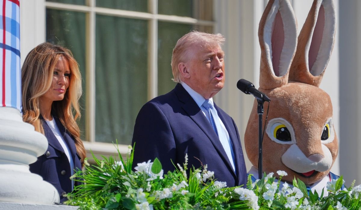 Trump hails the U.S. military, points to dropping egg prices at Easter Egg Roll tradition