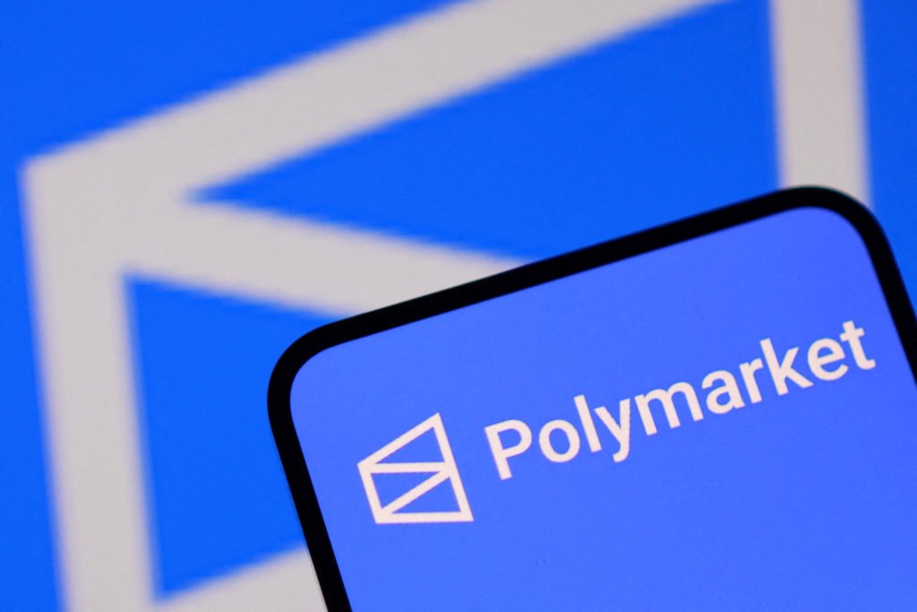 Illustration shows Polymarket logo