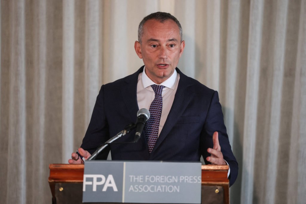 Board of Peace's lead envoy for Gaza Mladenov holds press briefing, in Jerusalem