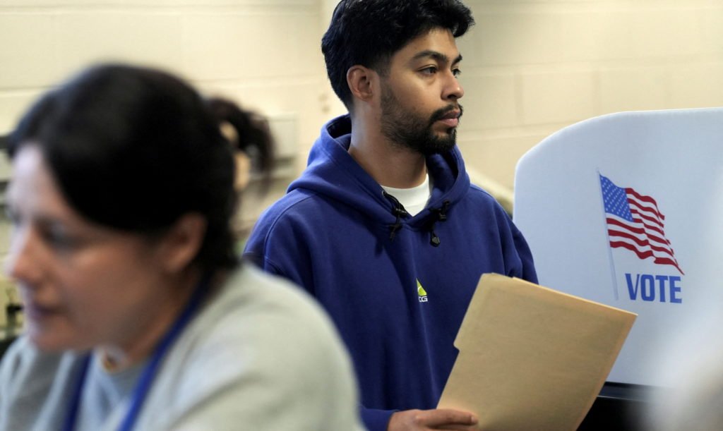 People line up to vote in Virginia's governor race in Richmond