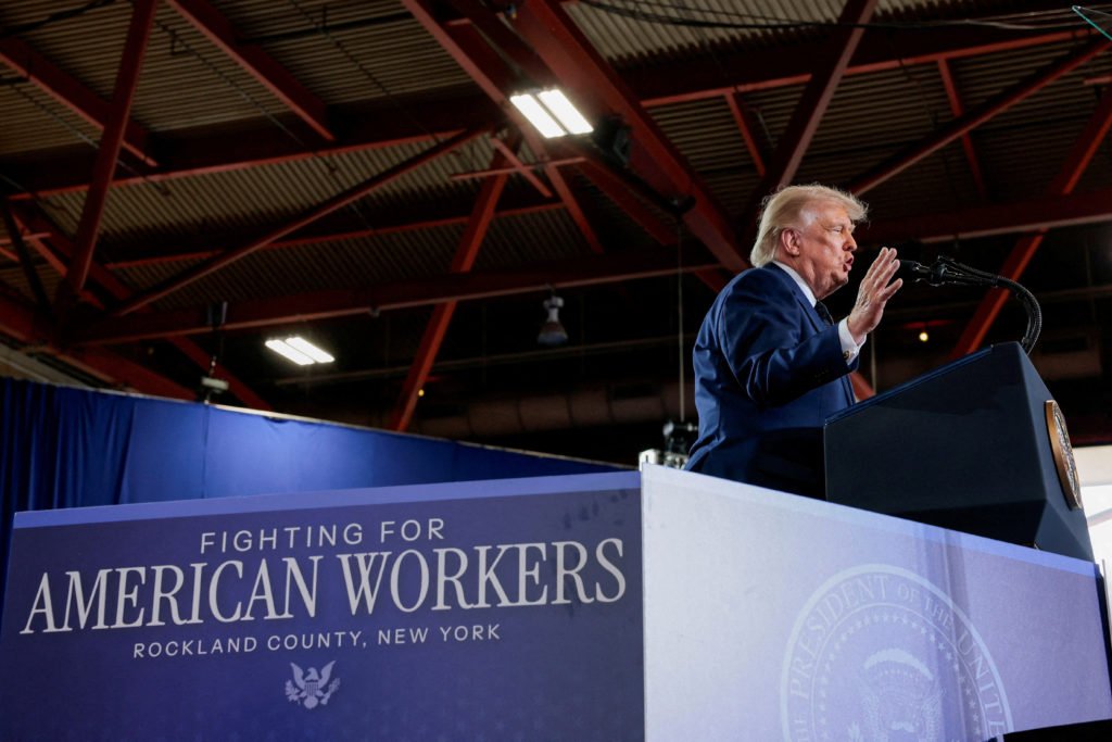 WATCH: Trump speaks at N.Y.'s Rockland Community College, campaigning for Rep. Lawler
