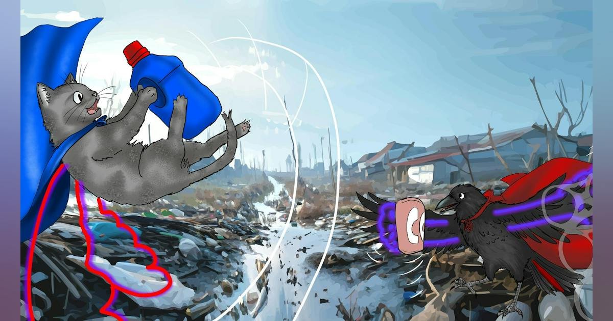 Engineering on Friday ‘toon: River Cleanup with Cat & Crow