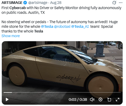 Tesla expected to launch Cybercab with no lidar, driver, steering wheel